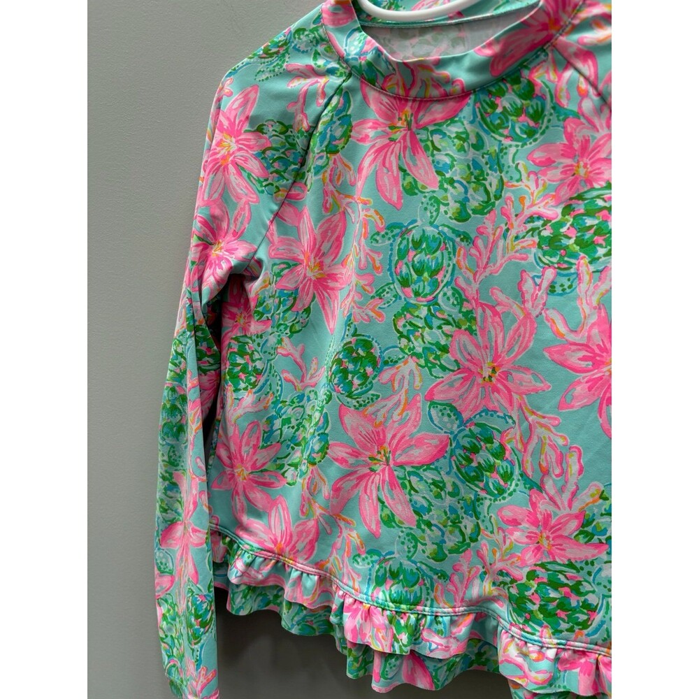 Lilly Pulitzer Ansley So Shellegant Long Sleeve Rashguard 10Y - Picture 2 of 3